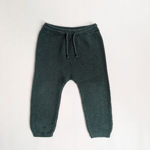 H&M Textured Kids Joggers in Deep Green